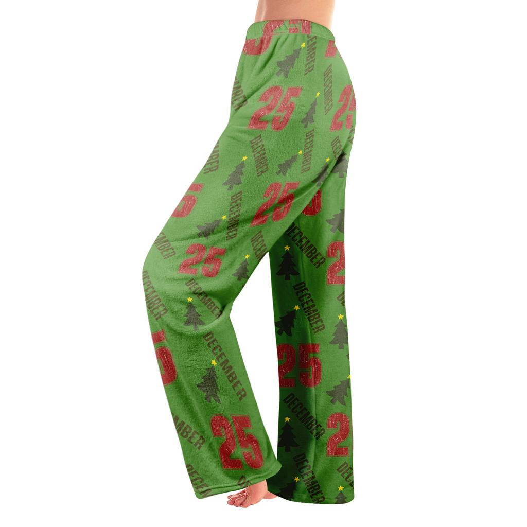 Pajama Pants Sleepwear Casual Drawstring Elastic Waist Pants Comfy Straight Yoga Loose Trousers