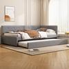 Daybed 90x200cm, Daybed with Trundle Bed, Sofa Bed, Single Bed (Without Mattress), Minimalist Styling, Grey