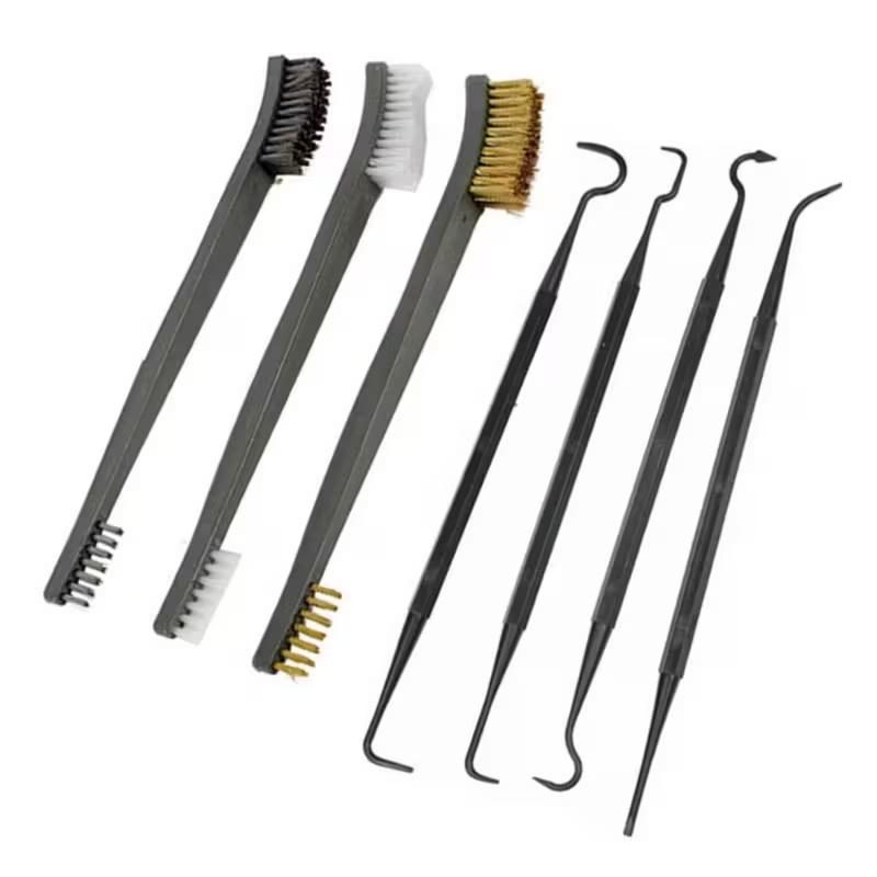 Multi-function Car Detailing Cleaning Tool Accessories Wire Brushes and 4 Nylon Picks Pick and Brush Set 3 Double-headed Brushes