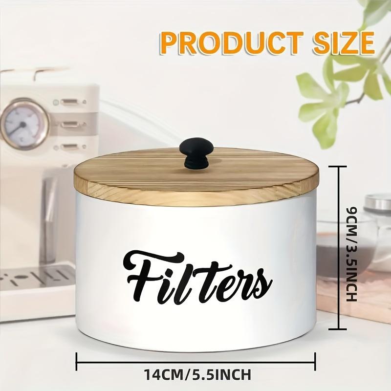 Coffee Filter Holder Farmhouse White Filter Storage Container Basket for Counter Coffee Bar Accessories Coffee Station