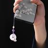 Unique White Jade Buckle Jade Keyrings Charm Vintage Phone Strap Chain Ornament