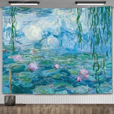 Claude Monet Lekníny Olejomalba Gobelín Nástěnná Dekorace Estetická Výzdoba Pokoje Umělecké Dílo Krajinný Gobelín Dekorace Ložnice