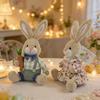 Handmade Rabbit Doll With Gentle Fabric And Wooden Stand Excellent Spring Festival Decors For Spring Themed incidents