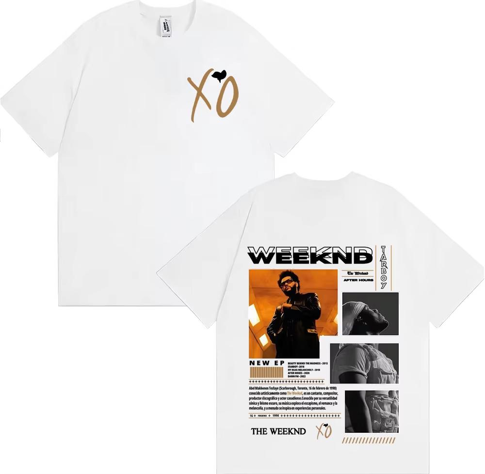 The Weeknd 100% Baumwolle Unisex Oversize Shirt After Hours Album Grafiken Sommer Damen Y2k Hip Hop Rundhals Rock Streetwear T-Shirt