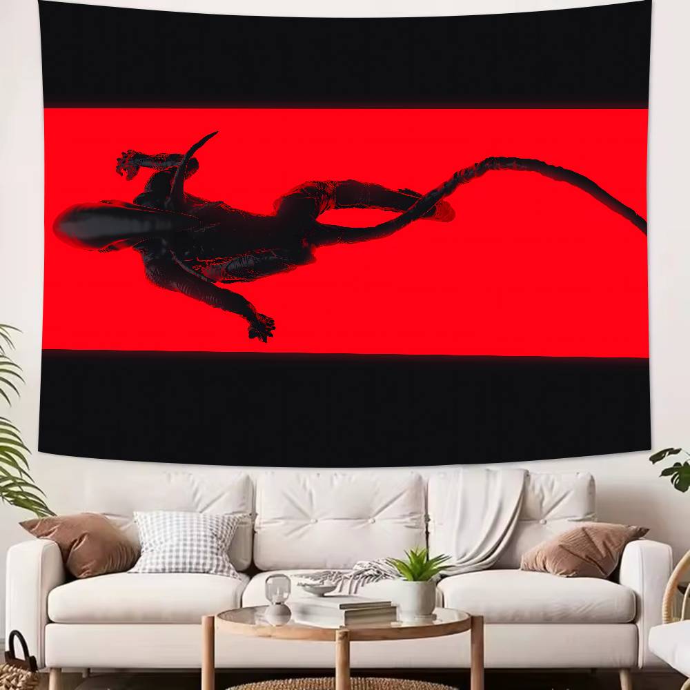 Science Fiction Horror Movie Alien Tapestry Decoration Bedroom Dormitory Background Cloth Holiday Home Living Room Club Tapestry