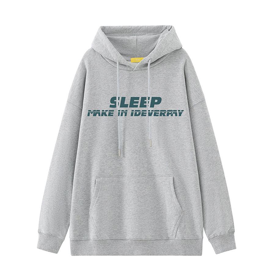 Kadın Kadife Kapüşonlu Sweatshirt Sonbahar ve Kış Yeni Bol Harf Baskılı Koreli Öğrenci Uzun Kollu Üst