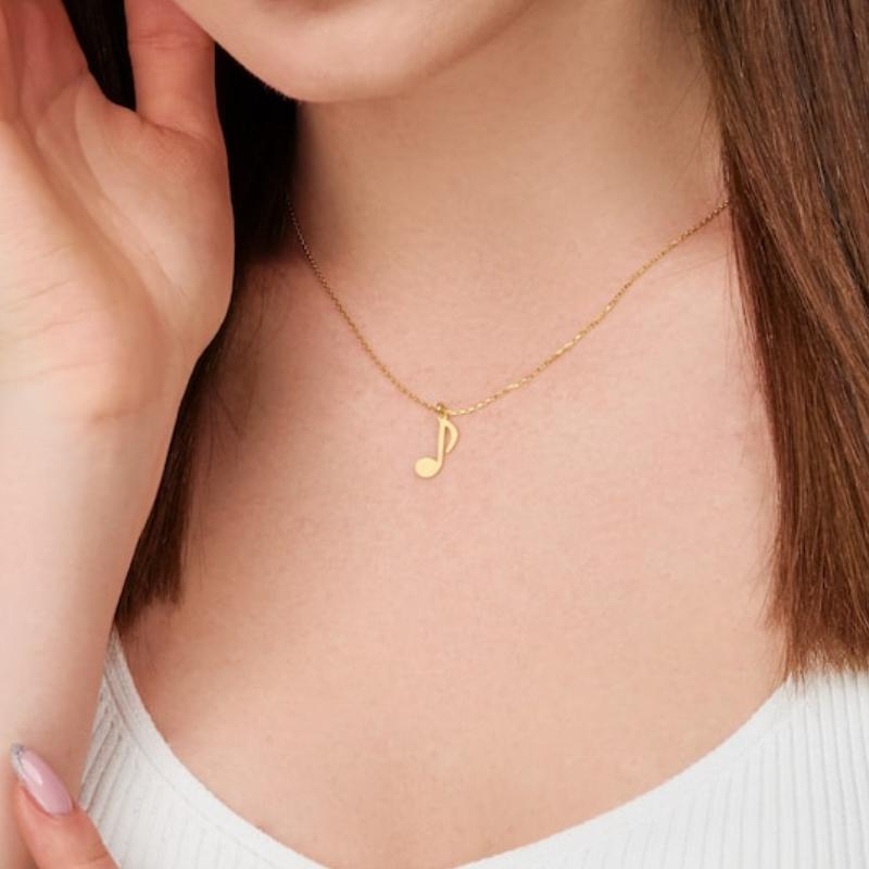 Music Charm Necklace Stainless Steel Chain Musical Symbol Gift For Woman Man Stainless Steel Jewelry New