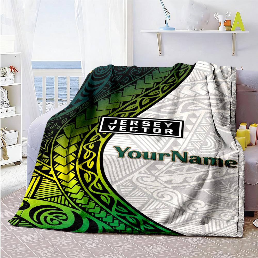 Ethnic Tribal Patterns Customize Text Blanket Lightweight Personalized Blanket Soft & Cozy Perfect for Livingroom Bedding Nap Office Chair