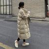 Winter Women Korean Puffer Jacket Stand Collar Windproof Coats Long Parka Thickened Warmer Buttons Big Pockets Cotton Jacket