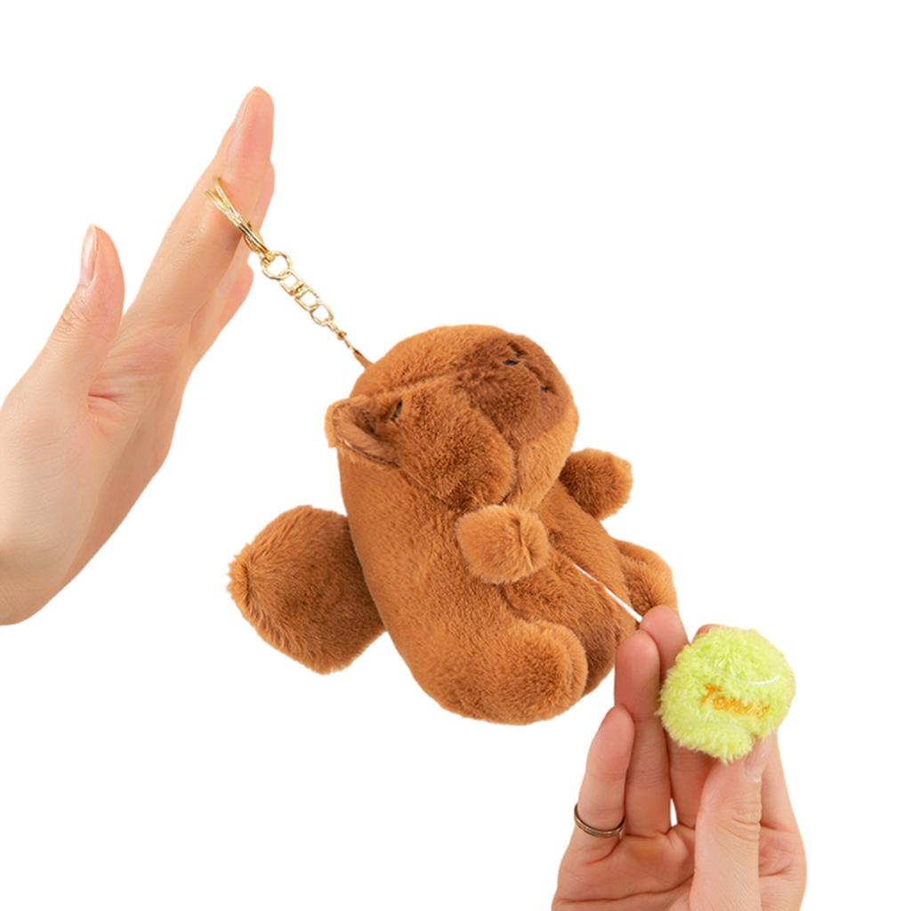 Charm Elegant Lovely Capybaras Costume Keyring Sturdy Plush Key Holder Accessory for Fashionable Women Enthusiasts