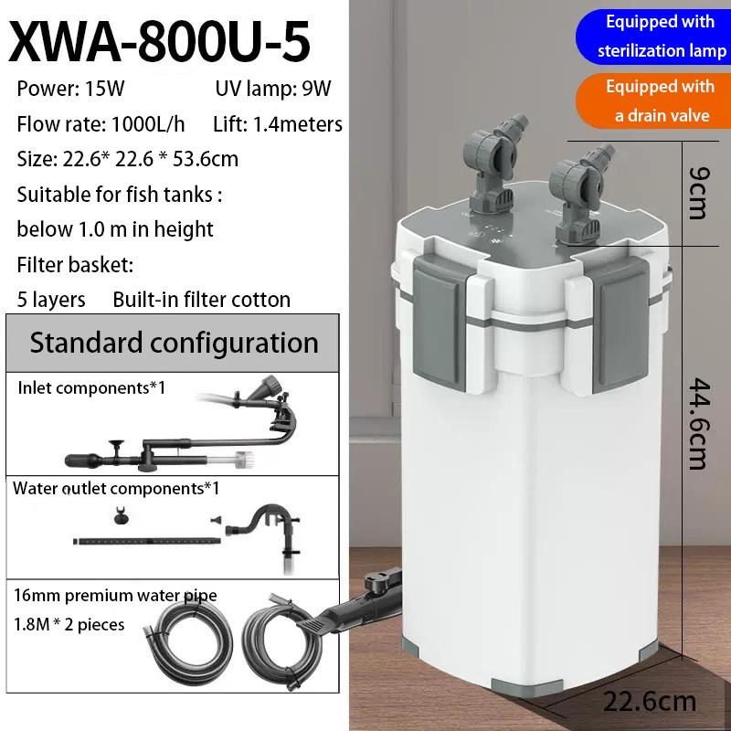 Aquarium Filters Barrel Fish Tank External Filter Fishbow Oil Film Removal Filters Barrel Pond Activated Carbon Filter System