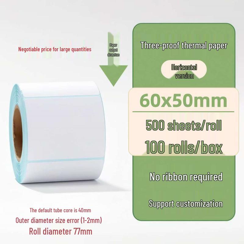 Samoprzylepne etykiety termiczne na kody kreskowe 100×150 mm - Trwałe i wodoodporne do logistyki