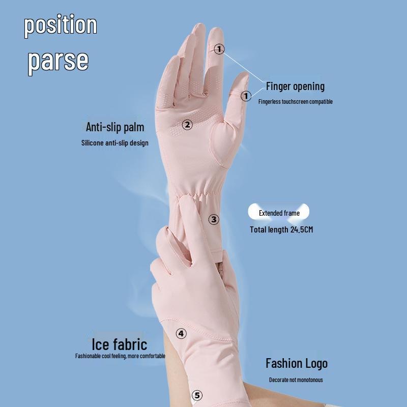 Ice Silk Cycling Gloves - UV Protective, Touchscreen, Sun Protection for Spring and Summer