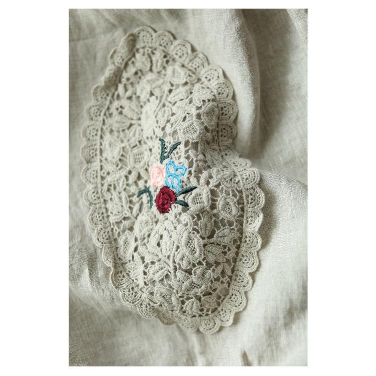 Pantaloni Harem din Bumbac și In pentru Femei Brodați cu Dantelă Pantaloni Casual Talie Elastică Pantaloni Harem pentru Femei Pantaloni Scurți