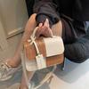 Popular Fashion Splicing Texture Summer Commuter Trend Shoulder Crossbody Portable Small Square Bag Women