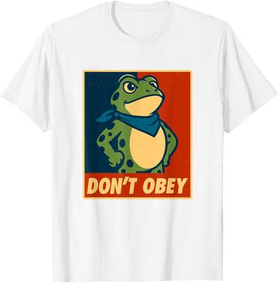 Don't Obey Frog Retro Protest Poster Design Resist Unisex T-Shirt 11