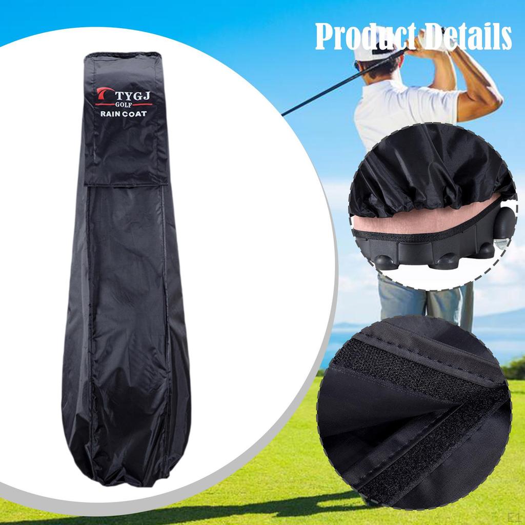 Golf Bag Cover Dust for Mens Women Golfer with Zipper Sturdy Nylon Black Storage