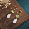 Chinese Magnolia Retro Jade-Style Enamel Earrings - Ideal Mother's Gift