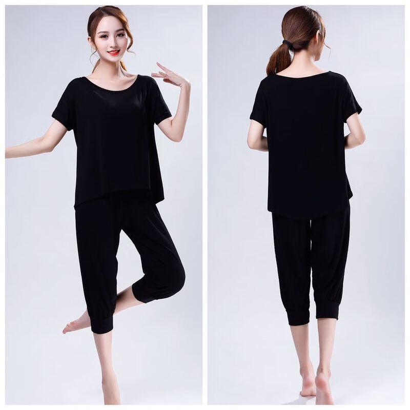 

Women s Loose Fit Short Sleeve Yoga Dance Outfit