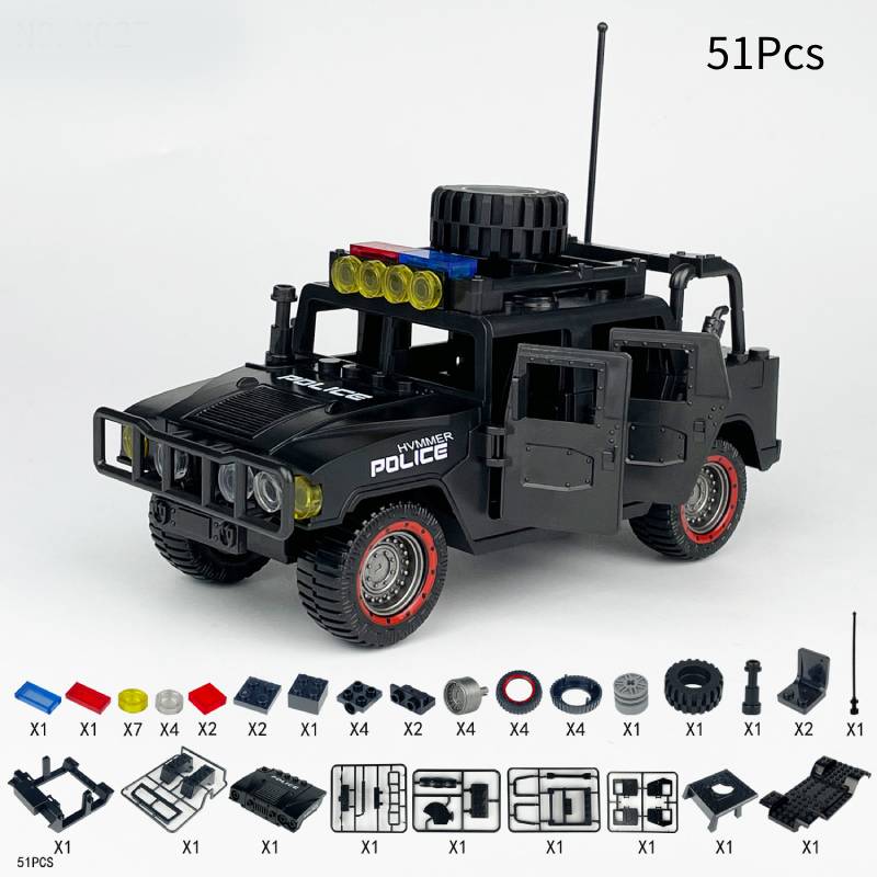 

Набор полицейских блоков Хамви Модель игрушки-машинки для детей Пластик АБС Подарок