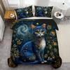 Mystery Cat Pattern 3D Printed Bedding Set Home Textiles Cute Animal Style Quilt Cover Set Soft Comfortable Luxury Duvet Cover