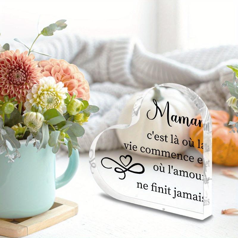 2D Flat, "Mother Is Where Life Begins and Where Love Never Ends" Acrylic Tabletop Sign, Suitable for Wall Decoration, Porch, Room, Villa, Accents Home