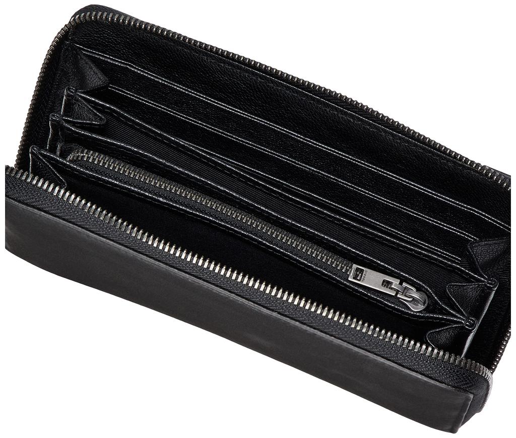 Pin Badge Motif Leather Long Wallet X08297P1115 UNI Black T8013 [Diesel] Men's