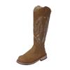 Brown Western Cowboy Boots Women's Long Boots 2025 New Spring and Summer Tall Knight Boots Travel But Knee Boots