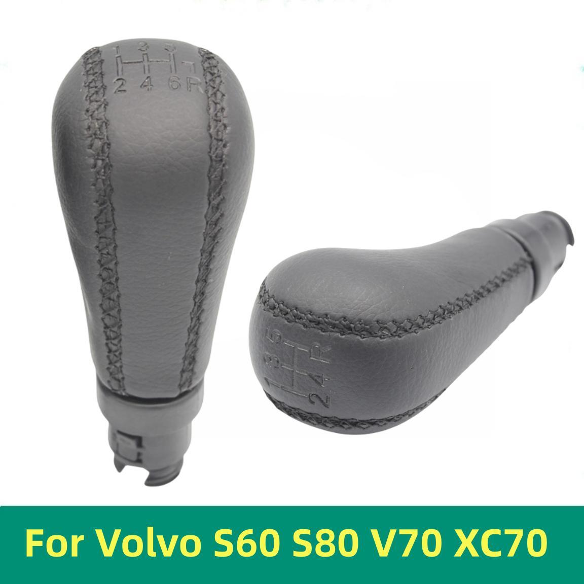

Чорна шкіряна рукоятка перемикання передач для рукоятки швидкості для Volvo S60 S80 V70 XC70 Аксесуари для стайлінгу автомобіля 6 Speed