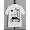 Tokyo Sakura Mount Fuji Business Card T Shirt Men Fashion Tee Clothing Cotton Summer Casual Tops Hip Hop Loose Cotton T-Shirt