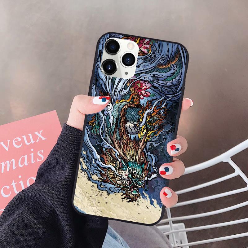 3D Relief Dragon Tiger Fall Für Xiaomi Redmi Hinweis 10 9 7 8 8T 9C 10C 11 S Mi 9T 10T 11T 12 Lite Poco F3 M3 X3 NFC X4 Pro Fundas