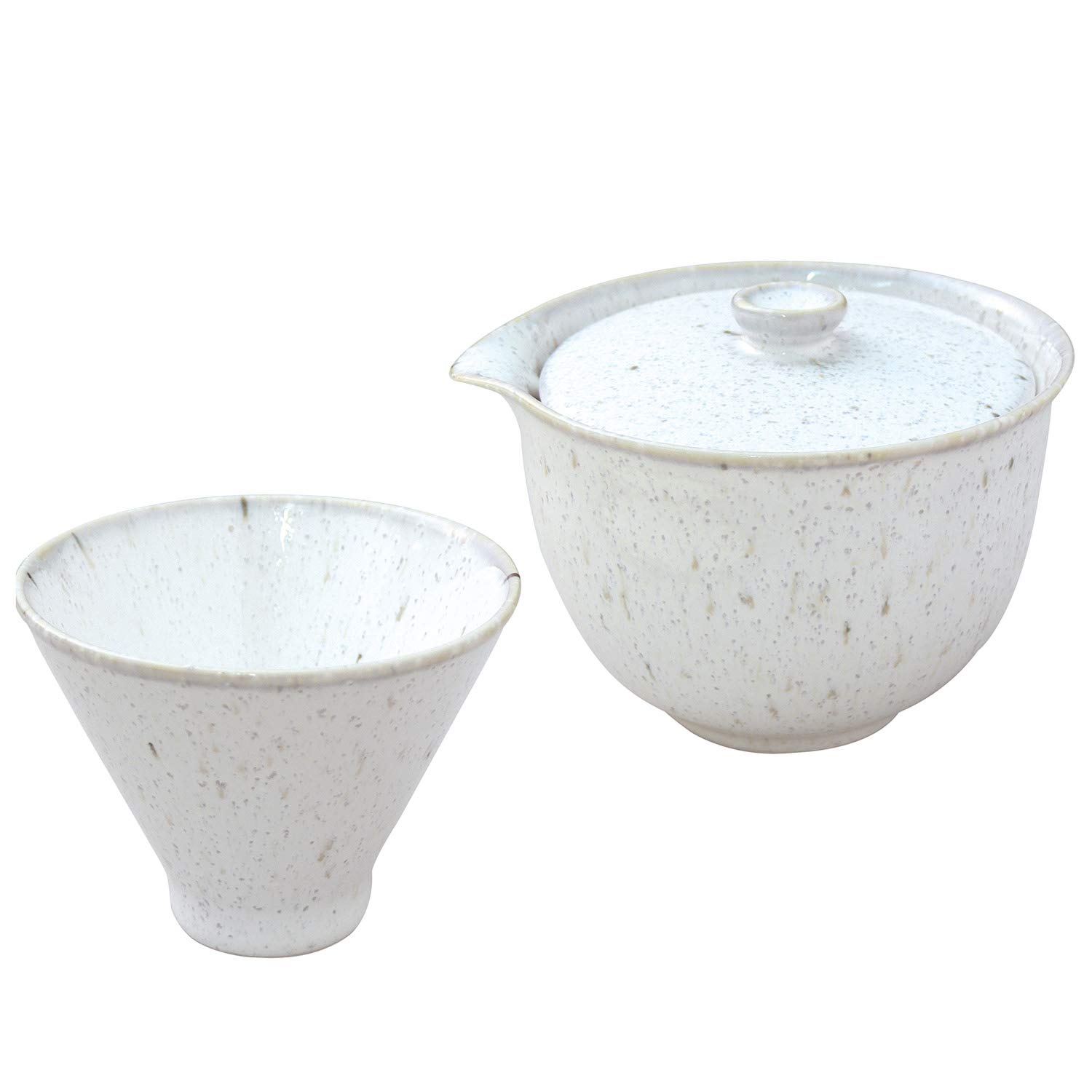 

Tin wood Mino ware treasure bottle set white glaze kiln white teapot/teapot 7127-0570