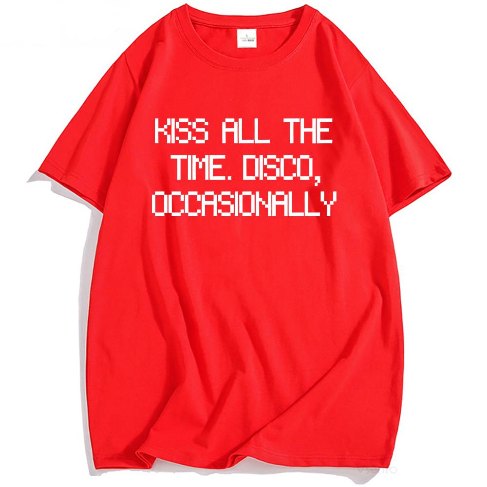 HarryStyles Kiss All The Time Disco Occasionally Tshirt Short Sleeve Cotton Oneck Men T Shirt Unisex Streetwear Print Tees