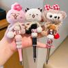 Kawaii Cartoon Pen Cute Bead String Pen  Flash Diamond Rotating Neutral Pen Writing Smooth Ballpoint Pen Birthday Gift