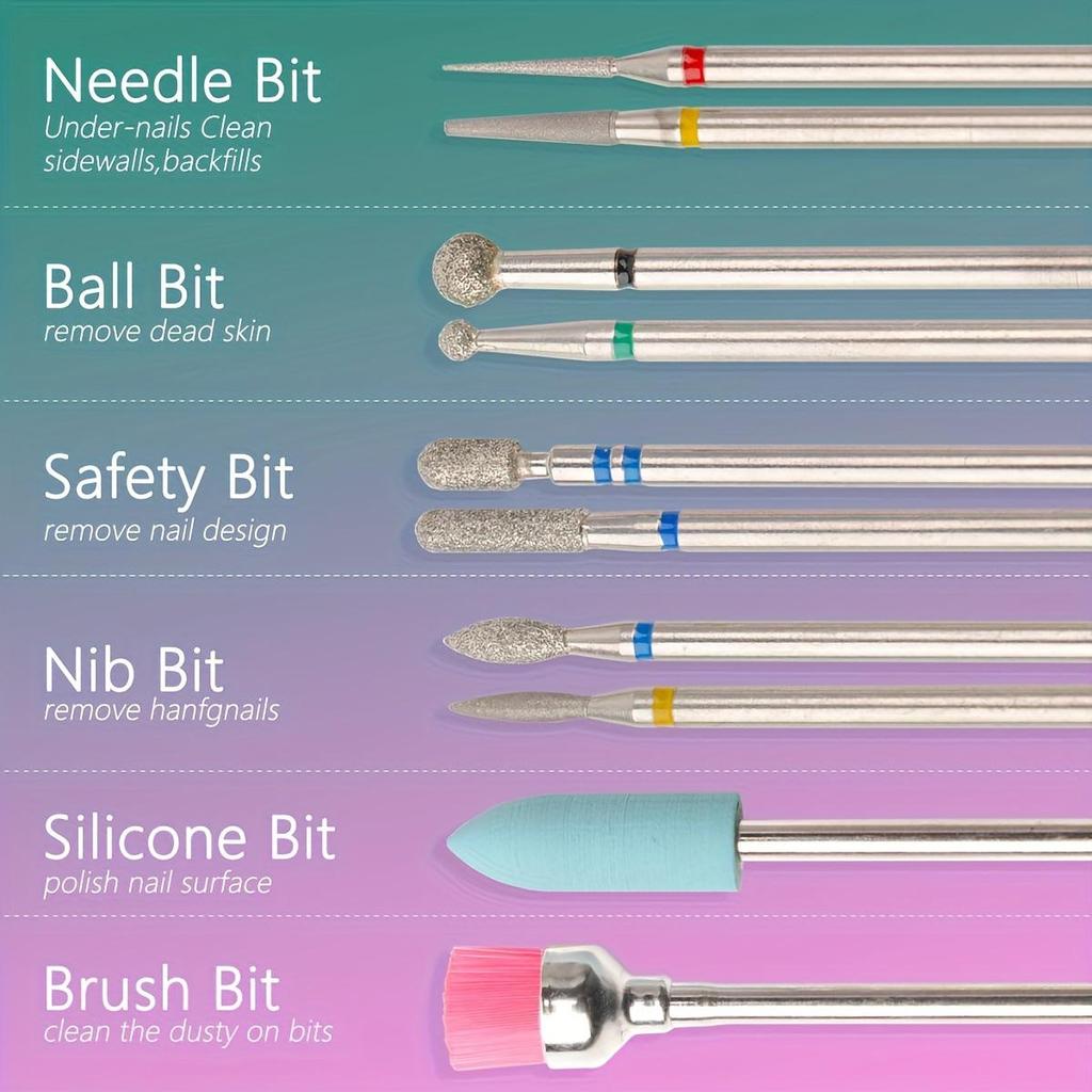 Electric Nail Drill Set with Multiple Grinding Heads for Dead Skin Removal
