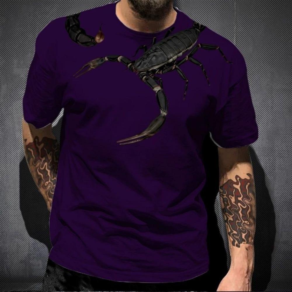 Men's Summer Short Sleeve Animal Scorpion 3D Printed T-shirt Fashion casual short sleeve Hip Hop street short sleeve T-shirt