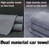 1X Multipurpose Universal Car Drying Towel Suede & Coral Velvet Double-sided Car Cleaning Cloth Universal Auto Towel Accessories