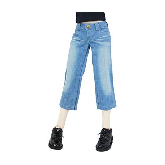 [Petite Marie] 1/3 MDD Compatible Okayama Processed 8 Quarter Length Wide Jeans Light Blue KOJIMA Processed Jeans Processed Low Rise Wide Jeans