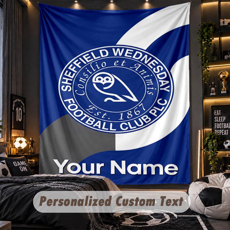 TapestrySheffield Wednesday FC Custom Name Text Personalized Wall Hanging Tapestry Home Wall Decor