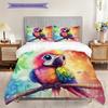 Parrot Pattern Bedding Quilt Set Quilt Cover Pillowcase Home Decoration Birthday Gift (1 * Duvet Cover + 2 * Pillowcase, Without Core)
