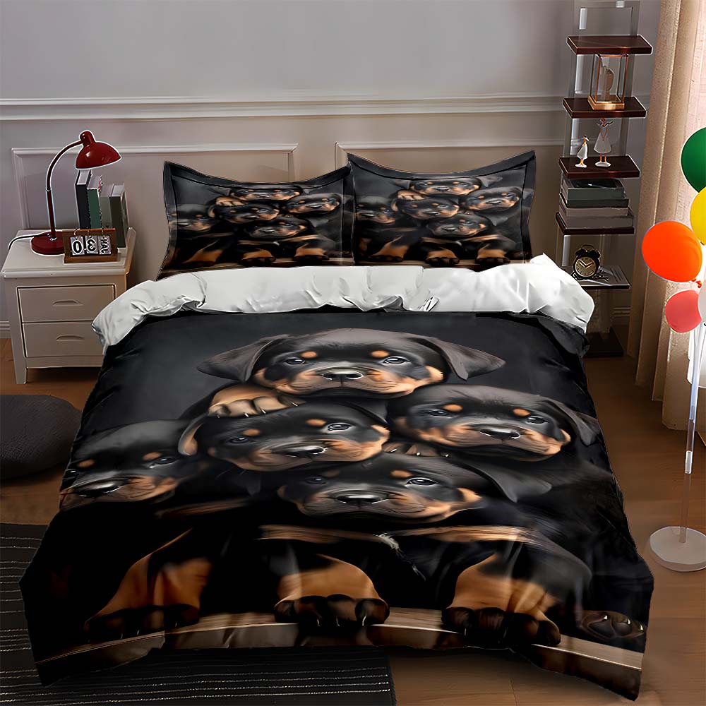 

Rottweiler puppies design. Bedding Duvet cover sets Duvet covers Pillowcases gifts (1 * Duvet Cover 2 * Pillowcases, without duvet insert) 135x200cm