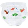 Yagi Kaiho Katakuchi Glass with Gift Boxed A Masterpiece Created by Skilled Kaiho Kiln In Sake X Height Maximum Size Kyoto-style Painting, (Goldfish).