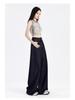 Women's American-Style Dark Blue Summer Jeans - Light, Straight-Leg, Loose Wide-Leg Pants