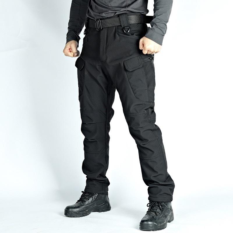 ix7 Men's Fleece-Lined Waterproof Windproof Winter Pants - Warm, Casual Cargo Style for Outdoor Activities