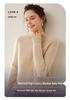 Women's Cashmere Raglan Sleeve Half-High Neck Sweater - Thickened Garter Stitch Knitwear, Versatile and Casual