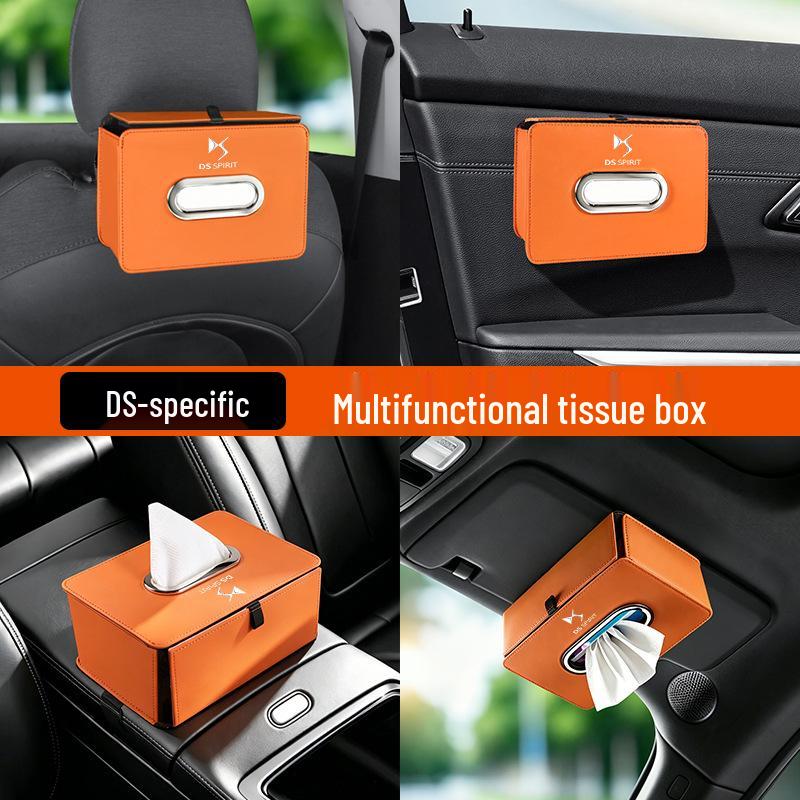 DS Series Car Tissue Box Holder for DS5/DS6/DS7/DS9/DS4S/DS5LS - Folding Pull-out Storage