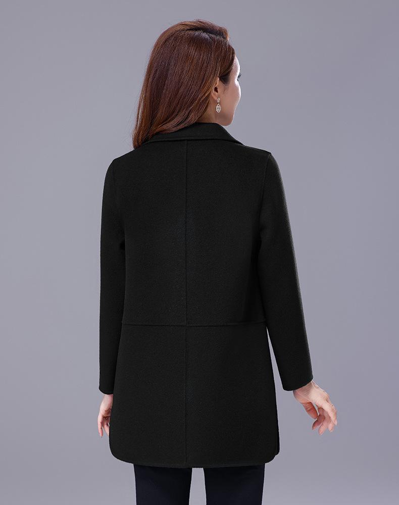 Petite Mid-Length Double-Faced Wool Coat with Suit Collar - Women's Slim-Fitting, New for Autumn/Winter 2026.