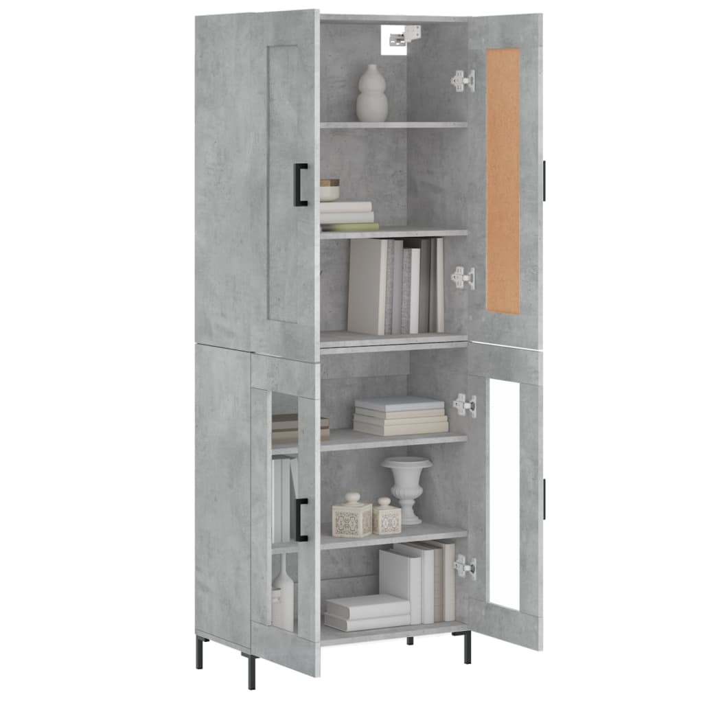 Highboard Concrete Grey 69.5 x 34 x 180 cm Engineered Wood