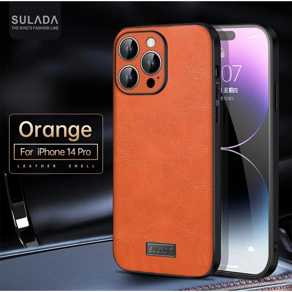 Business Sle Bla High Quality Leather Soft Phone Case for IPhone 17 Pro Max Air 16 E 15 Solid Color Shockproof Protective Cover