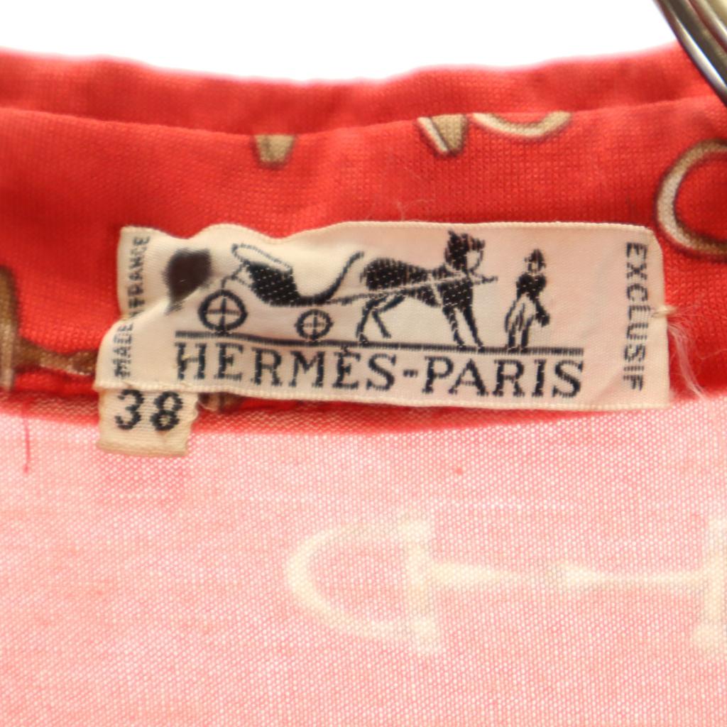 Hermes 80s Made In France Vintage Overall Handle Long Sleeve Shirt Dress Women Used